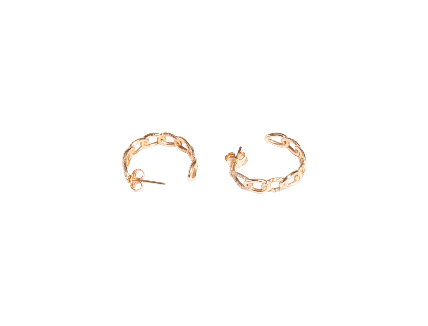 KNITTED HOOP DIAMOND EARRINGS